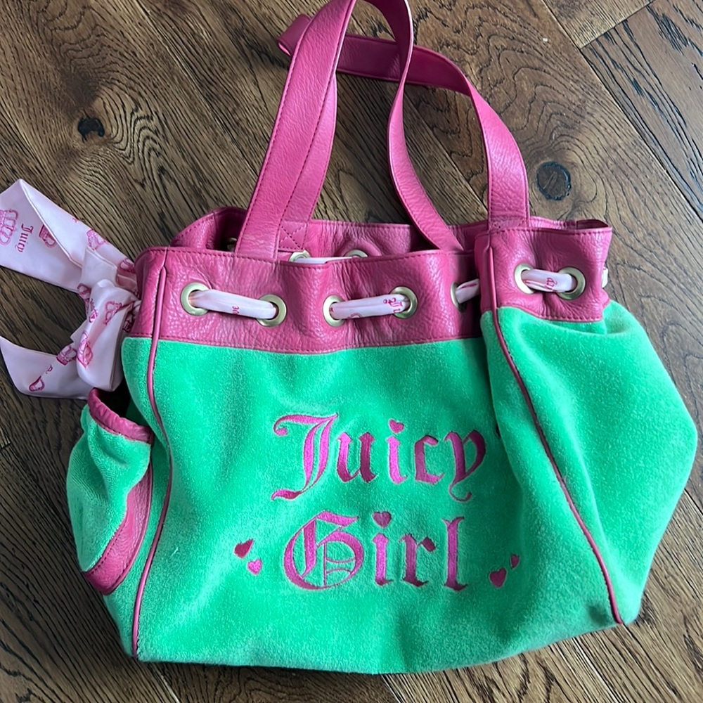 RARE Juicy Couture vintage daydreamer bag pink and green